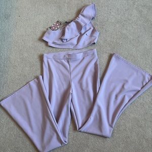 boohoo- 2 piece lavender disco set!